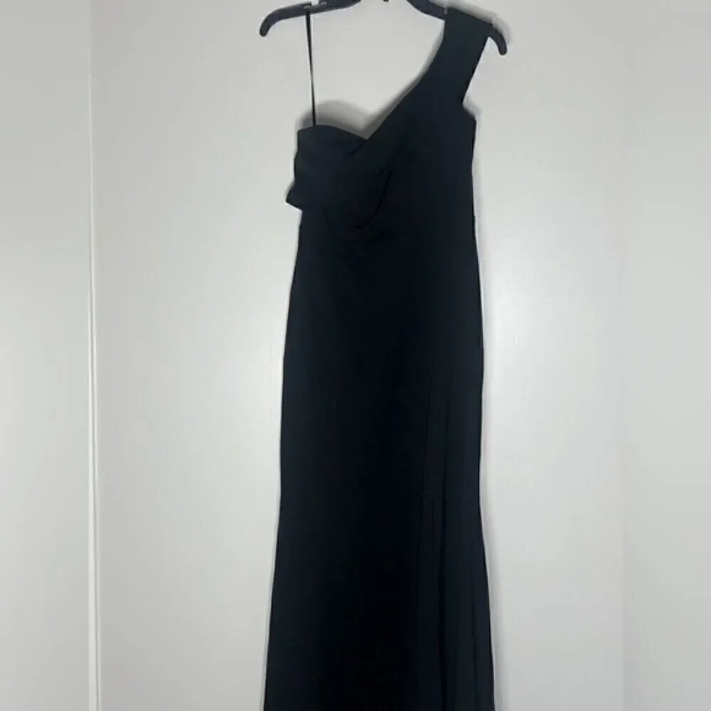 AQUA Scuba Crepe Off-the-Shoulder Gown New evening dress Black Size 8 New - Picture 8 of 13